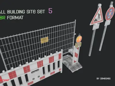 Small Building Site Set 5 in PBR format Low-poly 3D model