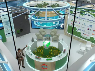 logistics technology exhibition booth 3D model