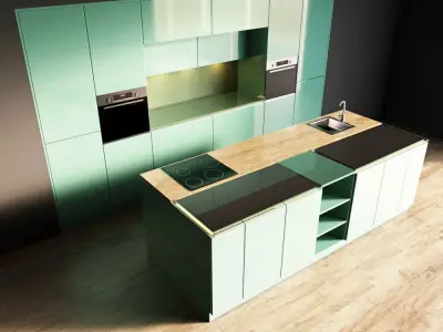 87-Kitchen3 glossy 8 3D model
