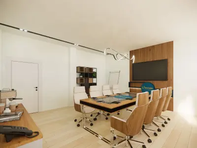 Meeting room furniture Low-poly 3D model Low-poly 3D model