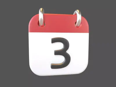 Calendar Icon 3 v1 001 Low-poly 3D model