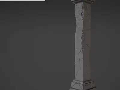 Column stone Low-poly 3D model 5