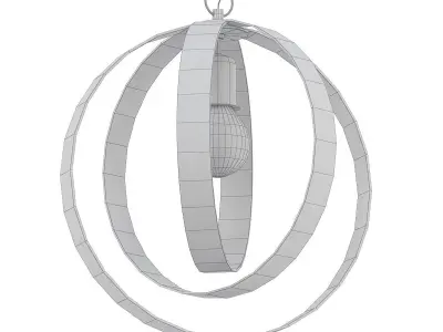 Luna 1 circular pendant light gold 3D model