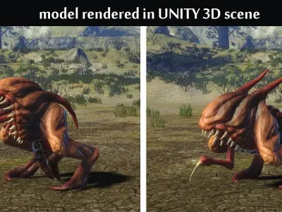 Fantastic Creature 3 Low-poly 3D model