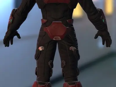 Sci Fi Male Soldier - Professional Pack 3D model