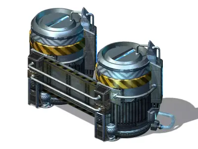 Future World - Ground Chemical Container 06 3D model