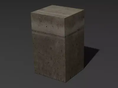 Minimalistic Stone Bollard 3D model