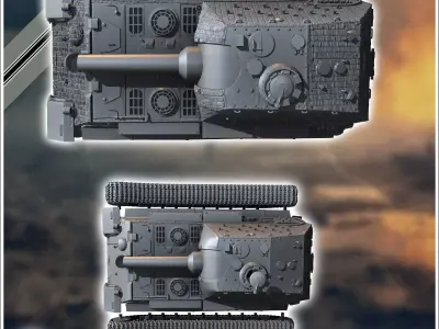 Sturmpanzers Bar 305mm L16 Geschutz - Germany Eastern Western Fr 3D print model V1