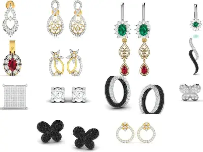 98 LIGHT WT EARRINGS  3D Model Pack