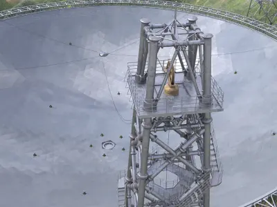 Fast radio telescope moutain landscape 3D model