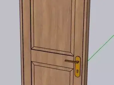 SketchUp dynamic door with panels Low-poly 3D model