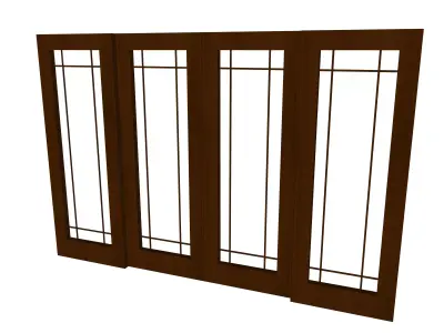 glass door Low-poly 3D model