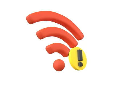 Wifi Problem Symbol v1 010 Low-poly 3D model