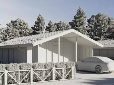 Exterior villa scene 3D model