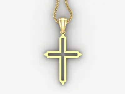 High Cross Pendant Light Gold 18K 4CP022 3D print model