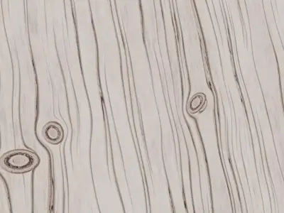 White Painted Knotted Pine Wood Grain PBR Texture