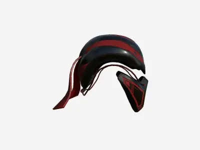 SciFi Ninja Mask A04 Red - Character Design Fashion Low-poly 3D model