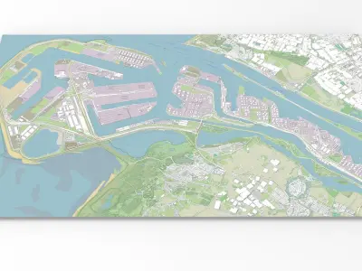 The Port of Rotterdam South Holland Netherlands 3D model