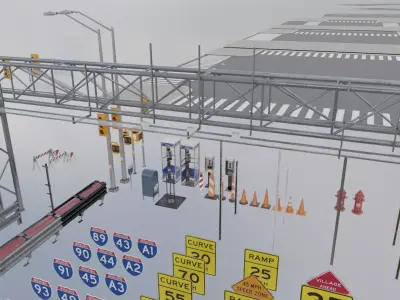 Interstate Props Low-poly 3D model