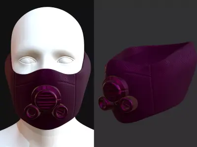 Gas mask helmet 3d model scifi Low-poly  Low-poly 3D model 458