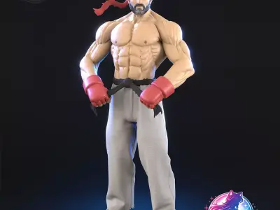 Ryu Street Fighter Statue Figurine stl printable 3D print model