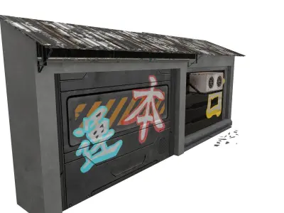  Cyberpunk Building 56  Low-poly 3D model