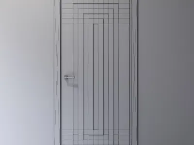 Interior door with linear pattern 3D model