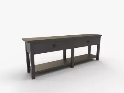 Bench wright Grand Console Table Blackened Oak 3D model
