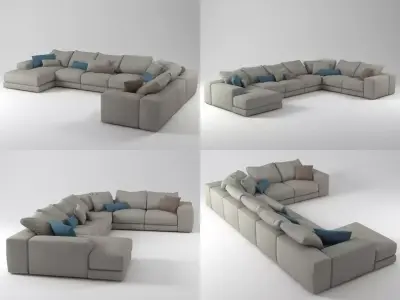 Hills sofa 3 3D model
