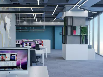 Office workspace design boss room 3D model