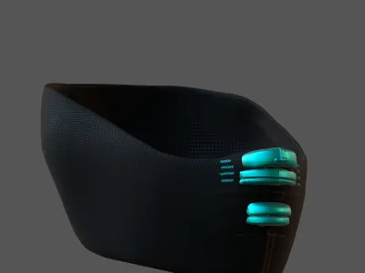 Gas mask helmet 3d model scifi Low-poly  Low-poly 3D model