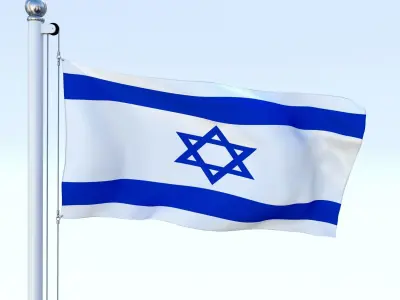 Animated Israel Flag Low-poly 3D model