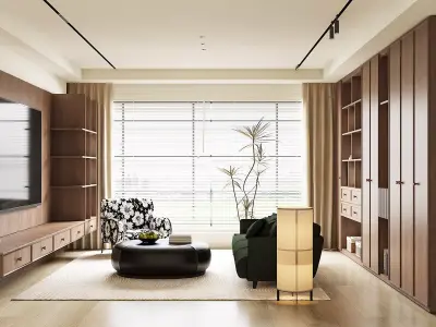 Modern Natural Living Room 108 3D model