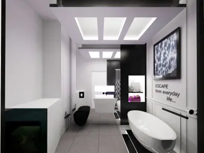 INTERIOR BATHROOM SCENE 3D model