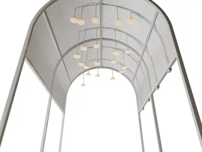 Metal Arc Ceiling with lighting 3D model