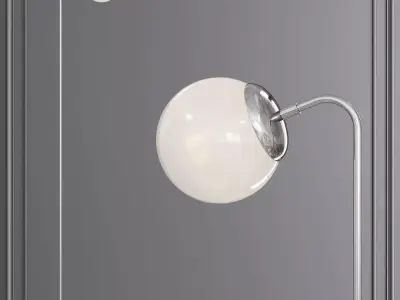 Modo Floor Lamp Polished Nickel and Cream Glass 3D model