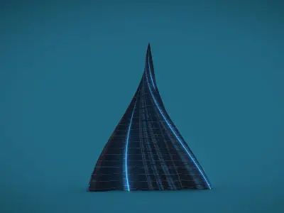 Tube Building Alien Windows 3D model