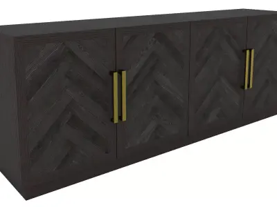 Restoration Hardware- Herringbone Sideboard Cabinet-002 3D model