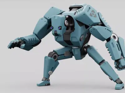 CYBER DROID RIGGED 3D model