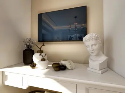 Modern European bedroom Vray 3Dmax model-o10 3D model