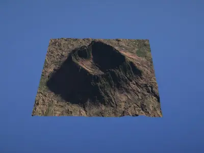 Landscape Environment Volcano Snow 41 Low-poly 3D model