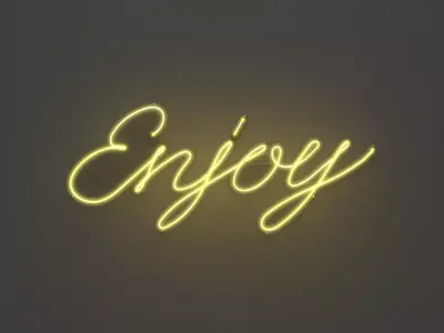 Enjoy - Neon Sign 3D model