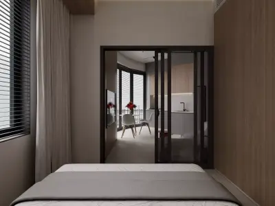 Studio apartmant Low-poly 3D model