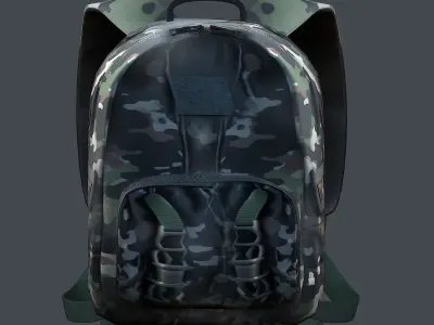 Backpack Camping Generic military human bag storqge baggage Low-poly 3D model