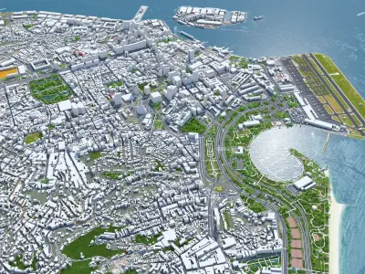 Rio de Janeiro Full City Brazil Low-poly 3D model