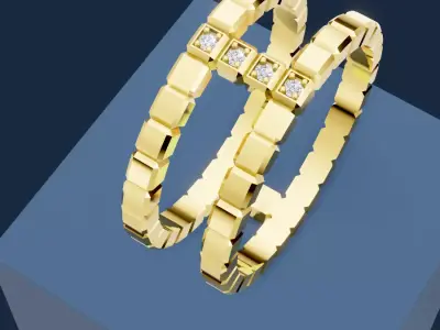 Chopard Ice Cube ring 3D model