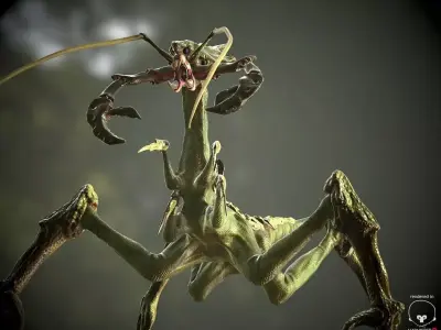 Alien Lizard Crab Game Model Low-poly 3D model