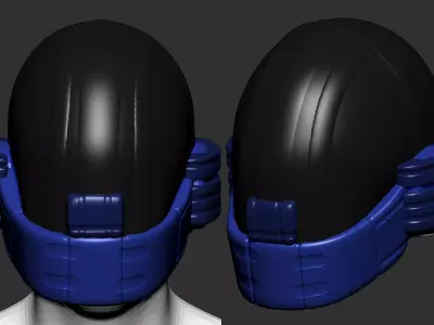High quality scifi helmet high poly sculpt 3d printable 3D model buy