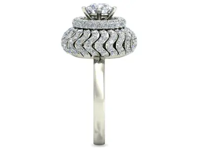The diamond ring on white gold-VJR10 3D print model