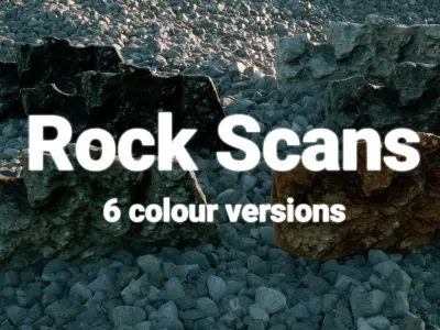 Massive Pebble and Boulder and Sharp Rock Set 3D Model Pack